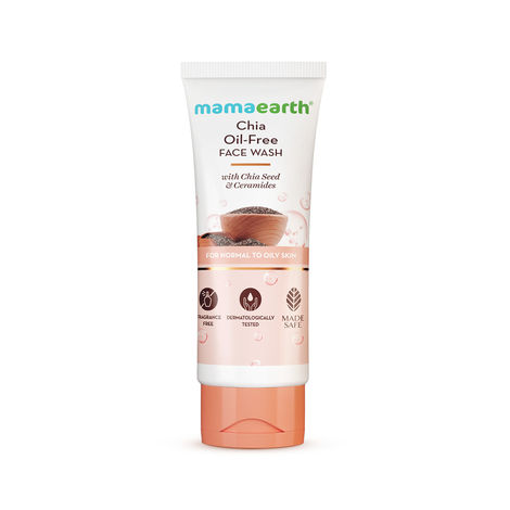 Buy Mamaearth Chia Oil-Free Face Wash with Chia Seed & Ceramides for Normal to Oily Skin 100 ml |hydrated glow| Co-Created with Dermats | Strengthens Skin's Natural Barrier | OilFree Formula | Cleanses Deeply| Fragrance&Soap Free-Purplle