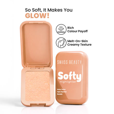 Buy Swiss Beauty Softy Highlighter | Buttery Texture | Highly Pigmented - 7 gm, Almond-Purplle