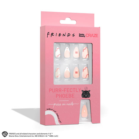 Buy Swiss Beauty Craze Purr-Fectly Phoebe Press On Nails | High-Quality | Pack of 24 Nails | Reusable | Easy To Use-Purplle