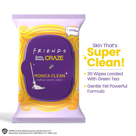 Buy Swiss Beauty Craze Monica Clean Makeup Remover Wipes | Clean & Fresh| 30 Pieces-Purplle