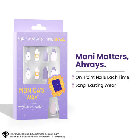 Buy Swiss Beauty Craze Monica’s Way Press On Nails | High-Quality | Pack of 24 Nails | Reusable | Easy To Use-Purplle