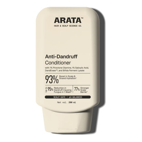 Buy Arata Anti-Dandruff Hair Conditioner | For all Hair Types | With Tea Tree Oil, Fenugreek, Neem | Moisturizes Hair & Treats Dandruff | Relieves Flaky Scalp 200 ml-Purplle