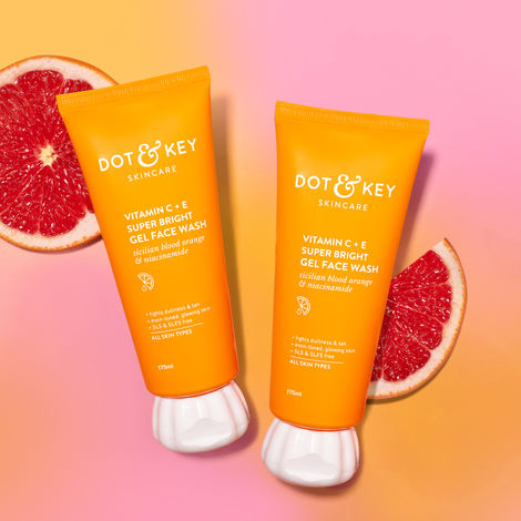 Buy Dot & Key Vitamin C + E Super Bright Gel Face Wash with Blood Orange & Niacinamide | 175 ml - Pack of 2-Purplle