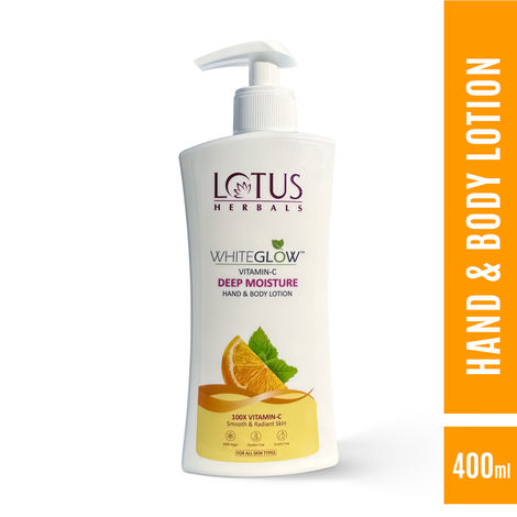 Buy Lotus Herbals WhiteGlow Vitamin C Deep Moisture Hand & Body Lotion Moisturises and Brightens | For All SKin Types | 400 ml-Purplle