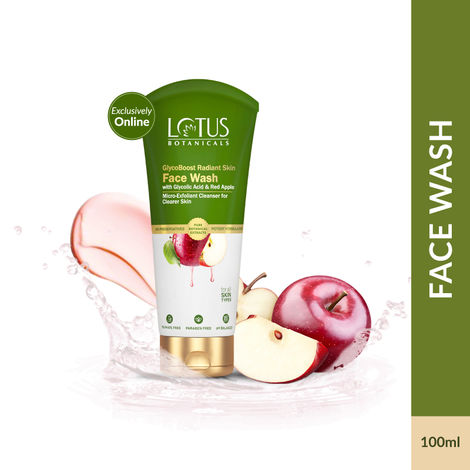 Buy Lotus Botanicals GlycoBoost Radiant Skin Face Wash with Glycolic Acid & Red Apple - 100 gm-Purplle