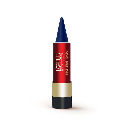 Buy Lotus Make-Up Natural Kajal - Blue NK01 | Almond Oil | Smudge Proof | 100% Natural Ingredients | 4g-Purplle