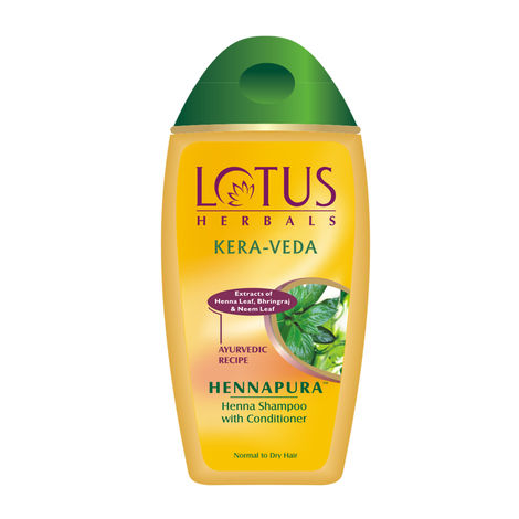 Buy Lotus Herbals Kera-Veda Hennapura Henna Shampoo With Conditioner | With Bhringraj | For All Hair Types | 200 ml-Purplle