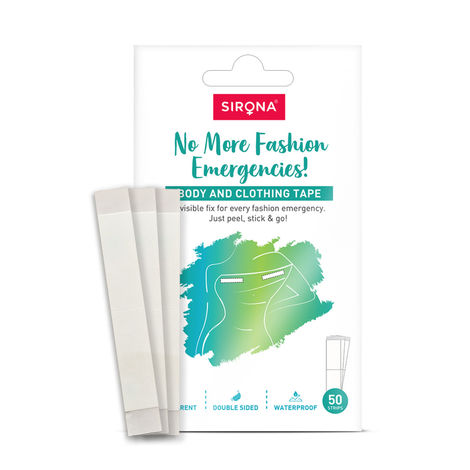 Buy Sirona Women Fashion Tape Double Stick Strips a€“ 50 Strips | For Clothing & Body, Strong and Clear Tape for All Skin Tones and Fabric |&nbsp;Transparent&nbsp;| Bra Tape Strips-Purplle