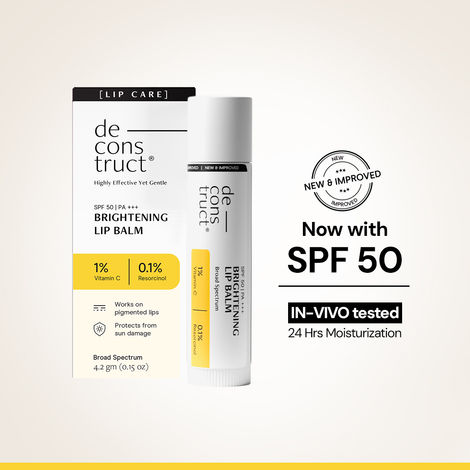 Buy Deconstruct Brightening Lip Balm with 1% Vitamin C|SPF 50 PA+++|Hydrates & Brightens Dry & Pigmented Lips (4.2 gm)-Purplle