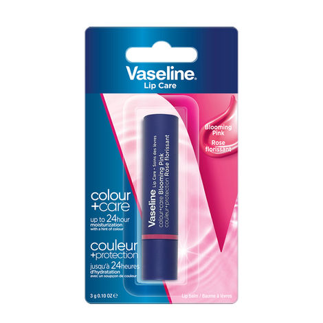 Buy Vaseline Lip Care Colour+Care Blooming Pink Tinted Lip Balm Stick 3 gm-Purplle