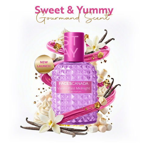 Buy FACES CANADA STAY Vanilla Past Midnight Eau de Parfum Mini for Women, 20 ml | Long-Lasting Sweet Gourmand Perfume with Caramel, Vanilla, Tonka & Sandalwood |Gifts for Women | Premium Fragrance-Purplle
