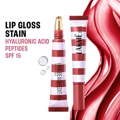Buy Lakme 9 to 5 Hya Beach Edit Lip Gloss Stain - 5 Cherry Cola, Hydrating, Long Lasting, SPF 15, 10 ml-Purplle