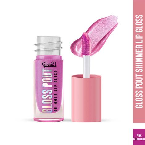 Buy Glam 21 Gloss Pout Shimmer Lip Gloss | High Shine |Glossy Finish |Soft & Hydrating Lips | Non-sticky texture | Lightweight | Glass-like shine |Pink Seduction-Pink | 7 gm-Purplle