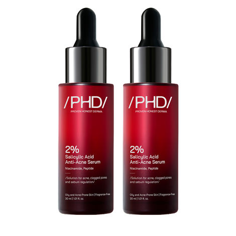 Buy Proven Honest Derma (PHD) / 2% Salicylic Acid Anti-Acne Serum | Salicylic Acid Face Serum for Acne-Prone & Oily Skin | Pore Minimizing serum with Niacinamide & Peptides |Reduces Blackheads & Excess Oil | Men & Women I (Pack of 2)-Purplle