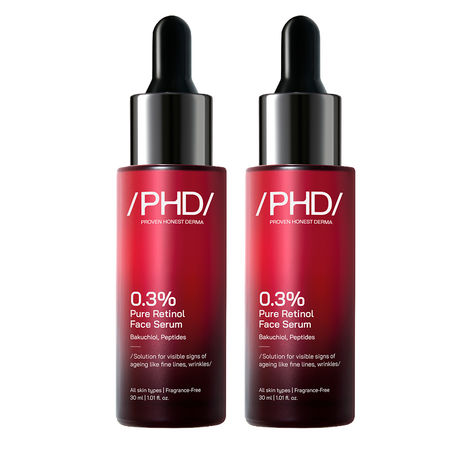 Buy Proven Honest Derma (PHD) / 0.3% Retinol Face Serum with Bakuchiol & Peptides | Retinol Serum for Face Anti Aging & Wrinkles | Night Serum for Men & Women | Reduces Fine Lines | For Oily, Dry & Combination Skin | (Pack of 2)-Purplle