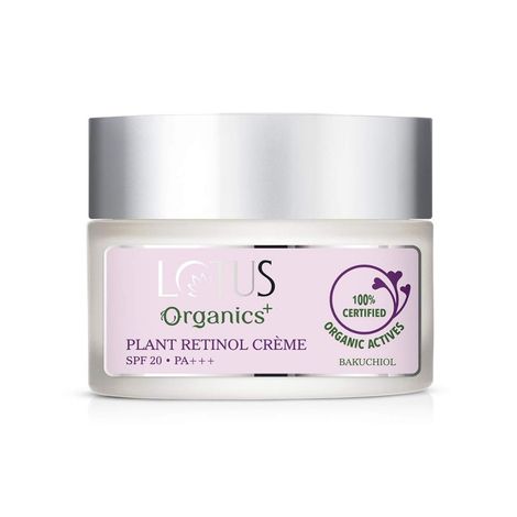 Buy Lotus Organics+ Bakuchiol Plant Retinol Face Cream | 100% Organic Bakuchiol | SPF 20 | PA+++ | Sulphate & Paraben Free | All Skin Types | 50g-Purplle