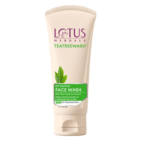 Buy Lotus Herbals Teatreewash Face Wash | with Tea Tree Oil & Cinnamon | Anti Acne | Oil Control | For Oily Skin | 120gm-Purplle