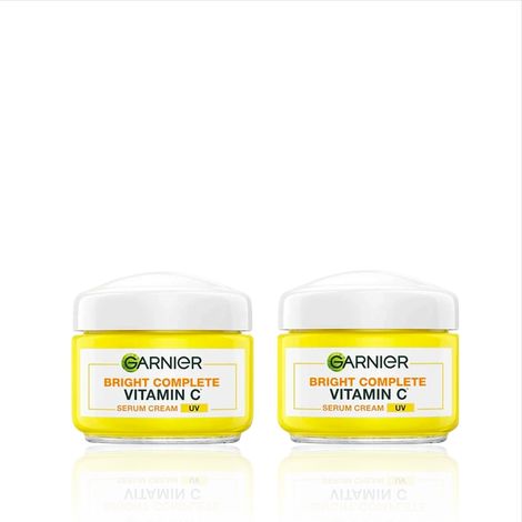 Buy Garnier Skin Naturals Bright Complete Vitamin C Serum (Pack of 2) - UV Cream Vitamin C Day Cream for Sun Protection and Skin Brightening - Suitable For all Skin Types 45 gm-Purplle