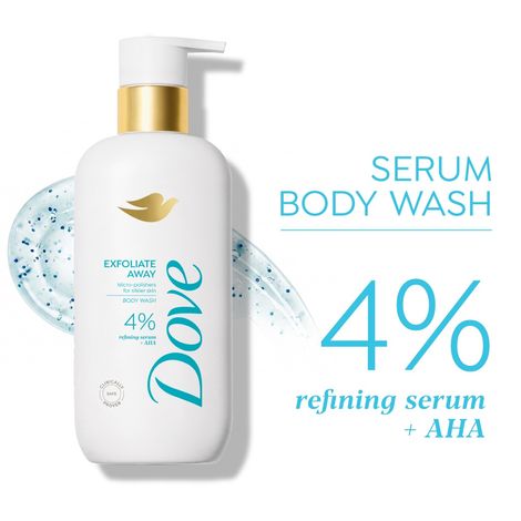 Buy Dove Exfoliate Away Serum Body Wash with 4% Refining Serum + AHA (300 ml)-Purplle