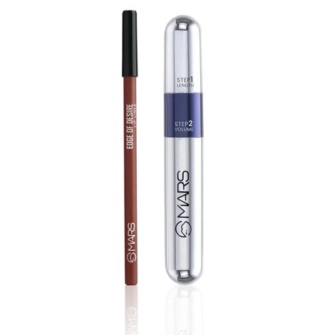 Buy MARS Daily Essentials - MARS Edge of Desire Matte Lip Liner 1.4 gm Deep Dawn , MARS Double Trouble Volumizing and Lengthening Mascara 15 ml Black Combo of 2-Purplle