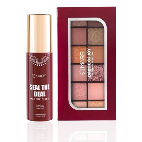 Buy MARS Party Essential Duo - MARS 12 Shades Dance of Joy Eyeshadow Palette 13.2 gm , MARS Seal the Deal Long-Lasting Makeup Fixer Spray with Hyaluronic Acid 60 ml Combo of 2-Purplle