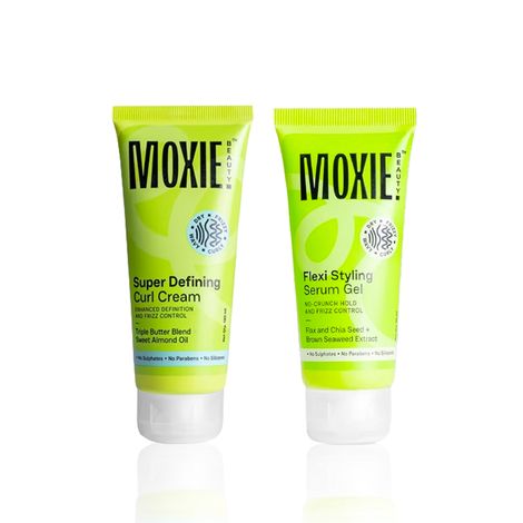 Buy Moxie Beauty Curly Vibe Setter Duo - Defining Curl Cream ( 120 ml) & Styling Serum Gel ( 120 ml) for Curly Hair Combo of 2-Purplle
