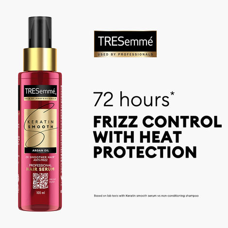Buy Tresemme Keratin Smooth Anti-Frizz Hair Serum (100 ml ) | with Argan Oil, for 2X Smoother Hair and Long Lasting Frizz control upto 48H even in 80% humidity-Purplle