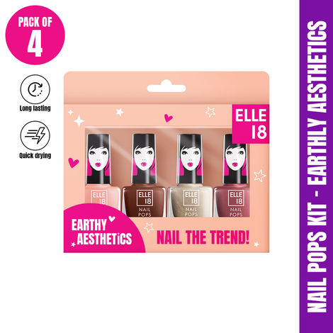 Buy Elle18 Nail Pop Kit: Earthly Aesthetics, Pack of 4, 5 ml *4-Purplle