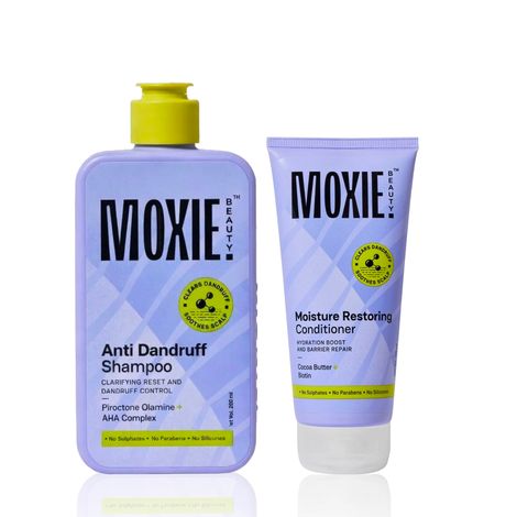 Buy Moxie Beauty Anti-Dandruff Treatment Duo (Moisture Restoring Conditioner 175 ml + Anti-Dandruff Shampoo 200 ml) Haircare kit,Combo of 2-Purplle