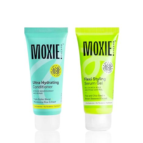Buy Moxie Beauty Condition & Style Duo (Ultra Hydrating Conditioner 50 ml + Flexi Styling Serum Gel 50 ml) Haircare kit,Combo of 2-Purplle