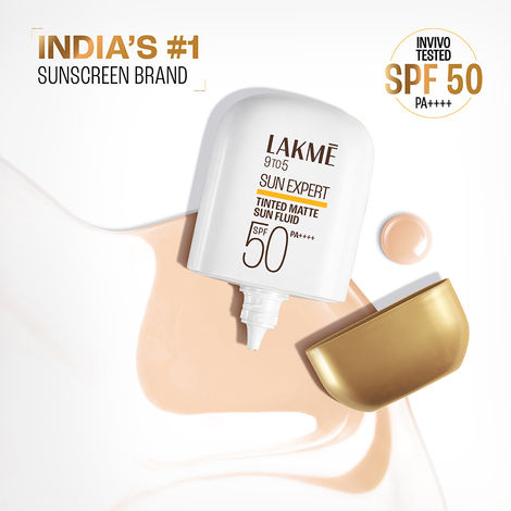 Buy Lakme Sun Expert Tinted Matte Fluid SPF 50 Sunscreen - 1% Ceramide for Barrier Repair, Beige (50 ml)-Purplle