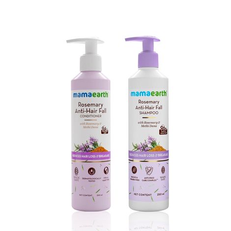 Buy Mamaearth Rosemary Anti-Hair Fall Conditioner and shampoo with Rose mary & Methi Dana for Reducing Hair Loss & Breakage, Haircare kit, Combo of 2-Purplle