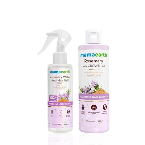 Buy Mamaearth Rosemary Hair Growth Oil with Rosemary & Methi Dana for Promoting Hair Growth + Rosemary Anti-Hairfall Spray Haircare kit, Combo of 2-Purplle