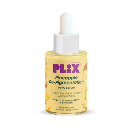 Buy PLIX Pineapple Face Serum for Pigmentation & Dark Spots | 2% Alpha Arbutin & 5% Niacinamide | With Pineapple Extract & Paeonia Albiflora | For Bright & Even-Toned Skin | 28 ml-Purplle