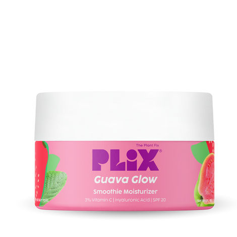Buy PLIX Guava Moisturizer for Brightening & Even Skin Tone | 3% Ethyl Ascorbic Acid, Hyaluronic Acid & Guava Extract | Reduces Dark Spots & Inflammation | Deep Hydration Cream | 48 gm-Purplle