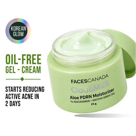 Buy FACES CANADA CloudMelt Aloe PDRN Moisturizer - 25 gm| Oil-Free Gel Cream for Oily & Acne-Prone Skin | 4% Niacinamide, Matcha Green Tea & Hyaluronic Acid | Deep Hydration & Brightening-Purplle
