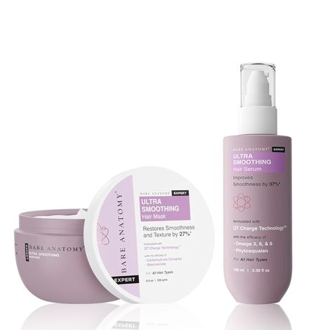 Buy Bare Anatomy Ultra Smoothing Hair Serum (100 ml) + Hair Mask (250 gm)Combo of 2-Purplle