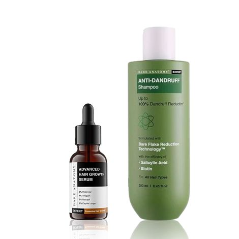 Buy Bare Anatomy Anti-Dandruff Shampoo (250 ml) + Advanced Hair Growth Serum (30 ml)Combo of 2-Purplle