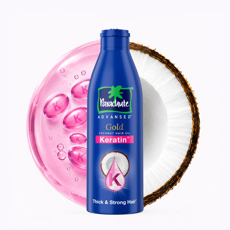 Buy Parachute Advansed Gold Keratin Coconut Hair Oil | Thick & Smooth Hair| No Paraben or Silicone | 300 ml-Purplle