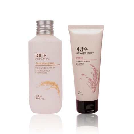 Buy The Face Shop Rice & Ceramide Moisturizing Toner, Face toner to moisturize & brighten skin 150 ml | The Face Shop Rice Water Bright Cleansing Foam (150 ml) Combo of 2-Purplle