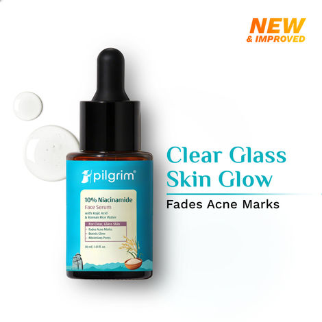 Buy Pilgrim 10% Niacinamide with Kojic Acid & Korean Rice Water Face Serum For Clear & Glass Skin - 30 ml-Purplle
