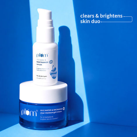 Buy Plum Niacinamide Hydration Duo | Serum + Oil-Free Gel Moisturizer | With Rice Water | Brightens Skin | Controls Oil | Lightweight Hydration | Combo of 2-Purplle