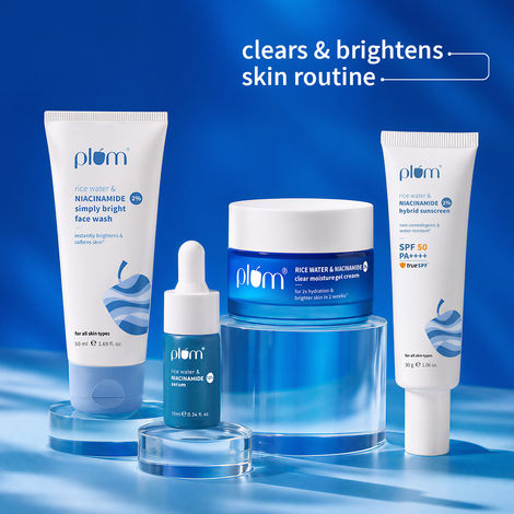Buy Plum Niacinamide Starter Kit | Cleanser + Serum + Moisturizer + Sunscreen | Oil Control | Brightening | Reduces Acne & Spots | Complete Routine Combo of 4-Purplle
