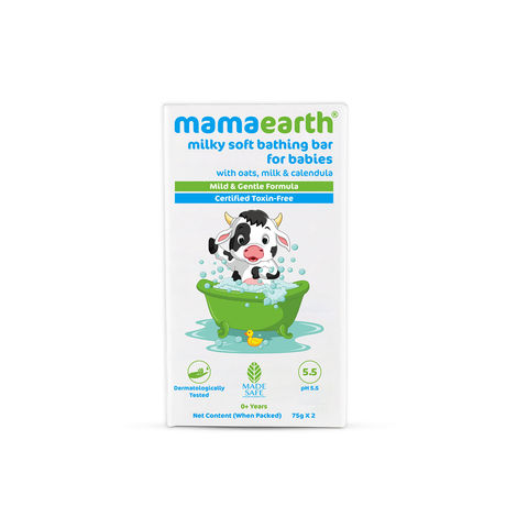 Buy Mamaearth Milky Soft Bathing Bar with Oats, Milk and Calendula for Babies - 75 gm x 2-Purplle