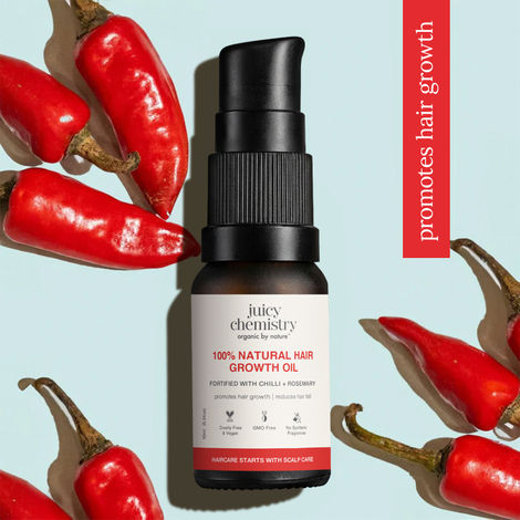 Buy Juicy Chemistry 100% Natural Hair Growth Oil Fortified with Chilli + Rosemary, 10 ml-Purplle