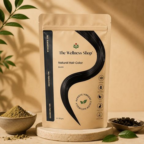 Buy The Wellness Shop Natural Black Hair Colour 100 gm-Purplle