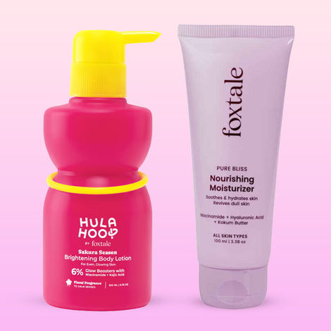 Buy Foxtale Soft Skin Combo (Nourishing Face Moisturizer-50 ml + Hula Hoop Brightening Body Lotion-200 ml) - Combo of 2-Purplle