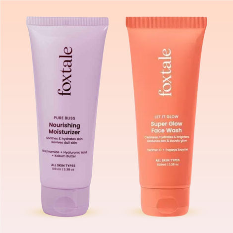 Buy Foxtale Clear Skin Combo (Super Glow Face Wash-100 ml + Nourishing Face Moisturizer-50 ml ) - Combo of 2-Purplle