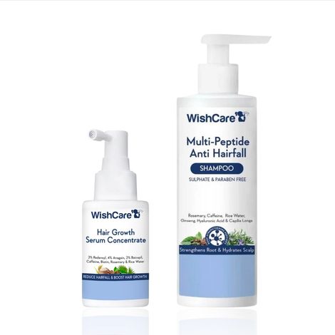 Buy WishCare Hair Kit- Growth Serum Concentrate + Multi Peptide Anti Hairfall Shampoo, Combo of 2-Purplle
