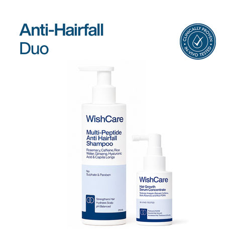 Buy WishCare Hair Kit- Growth Serum Concentrate + Multi Peptide Anti Hairfall Shampoo, Combo of 2-Purplle